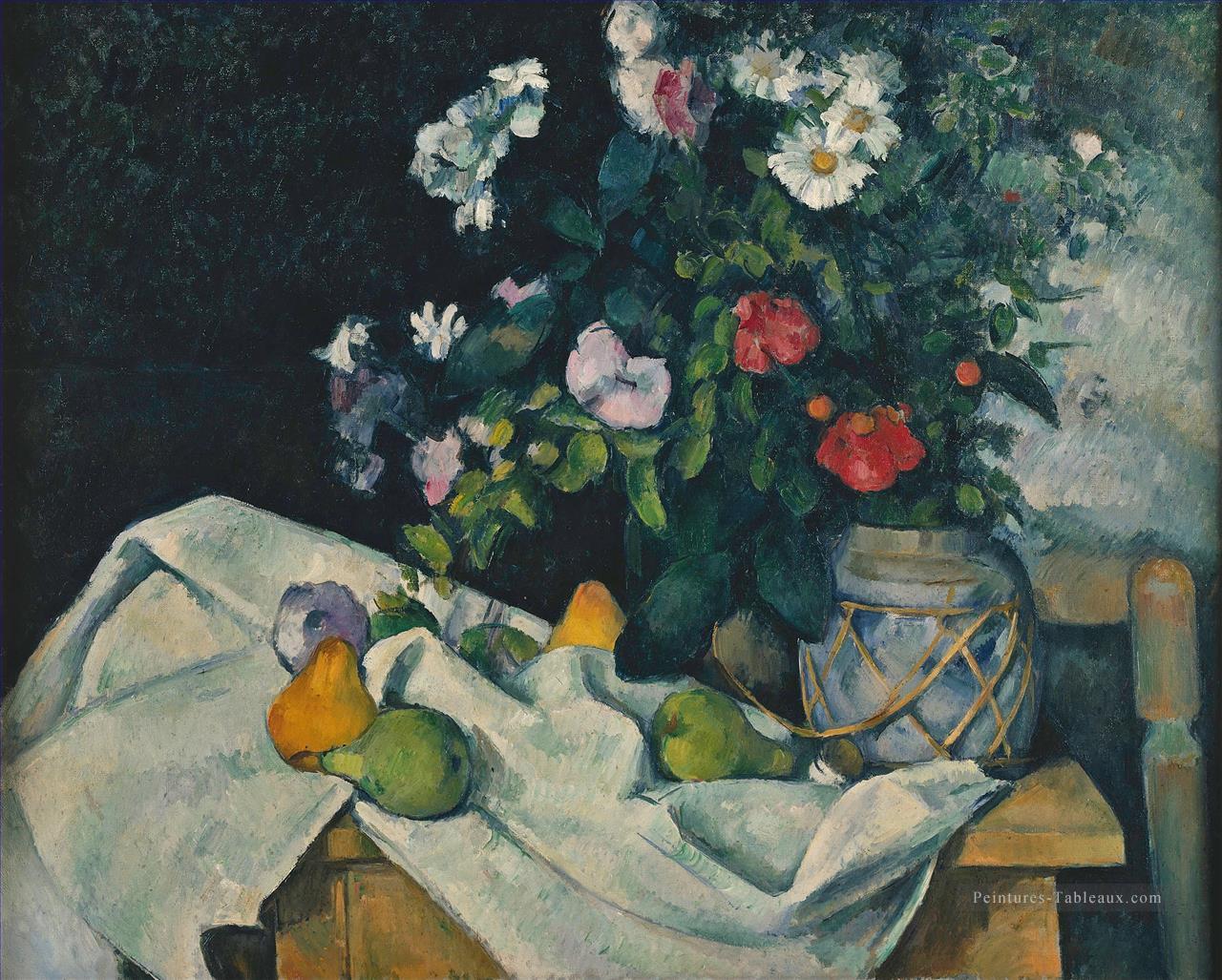 Nature morte aux fleurs et aux fruits Paul Cézanne Peintures à l'huile